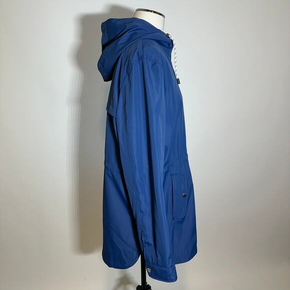 Weatherproof Weathercast Denim Blue Nautical Anorak Jacket Hooded Womens Size XL - Picture 2 of 12